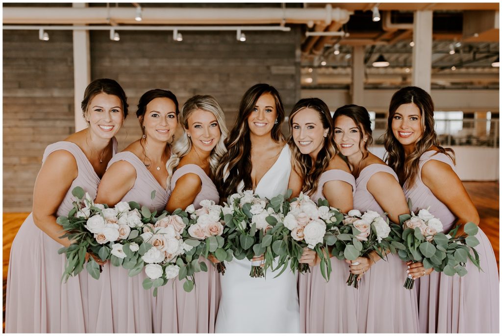 Bride and Bridesmaids on wedding day