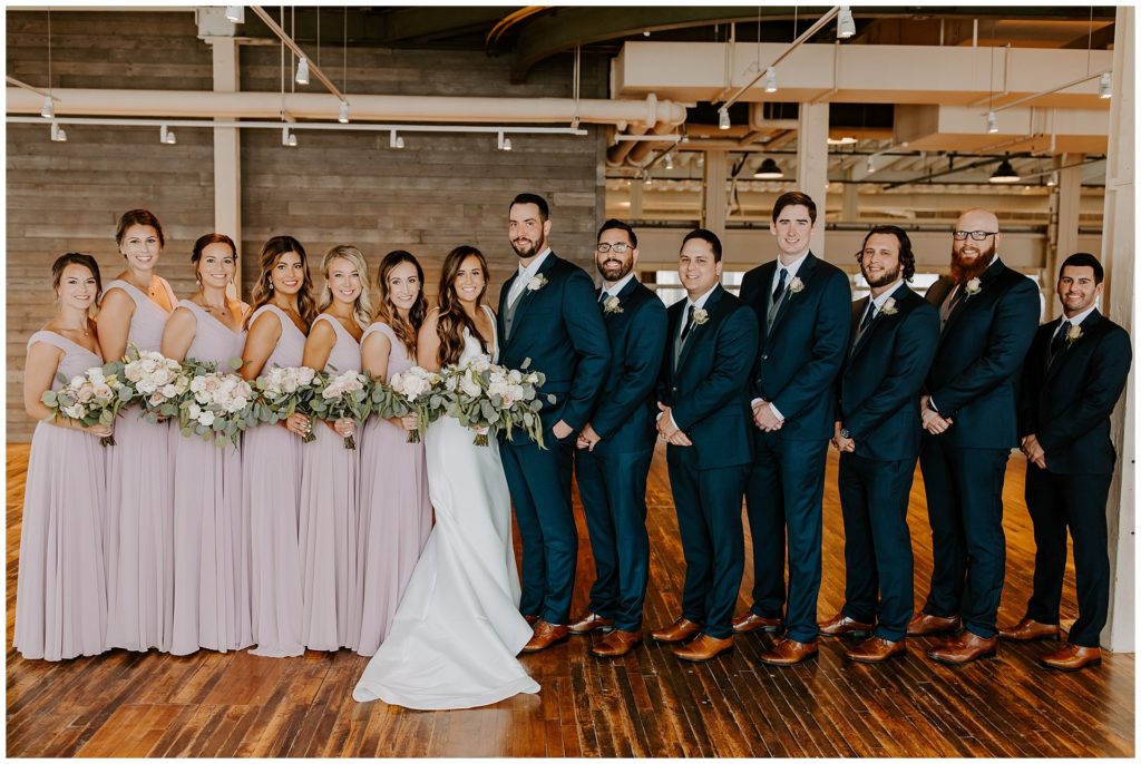 Bridal Party on wedding day at machine shop